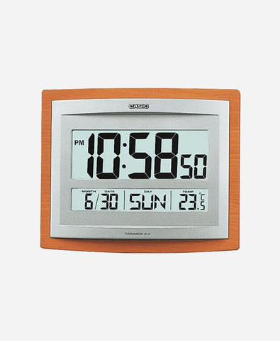 Casio Digital Wall Clock (Brown, Ash, With Glass)